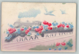 13013111 - Reliefdrucke Eisenbahn Mit Rosen Und - Autres & Non Classés