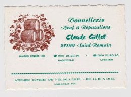 Tonnellerie Claude GILLET 21190 SAINT-ROMAIN (Tonneau, Vin, Raisins)_cv97 - Cartes De Visite
