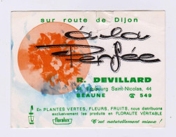 Carte De Visite Ancienne "A LA PENSEE" Fleuriste Beaune _cv119 - Cartes De Visite