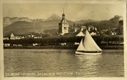 CPSM (Haute Savoie). EVIAN LES BAINS. Le Lac Et La Dent D'Oche (n°73) - Evian-les-Bains