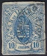 Luxembourg - Luxemburg - Timbre - Armoiries  1859    10c.   °          Michel 6a           VC. 40,- - 1859-1880 Stemmi