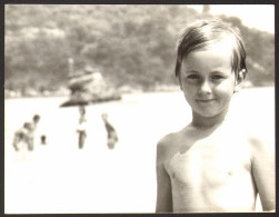 Boy  On Beach Old Photo 12x9 Cm #41292 - Anonymous Persons