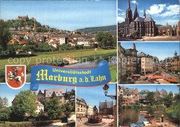 72525172 Marburg Lahn Panorama Schloss Kirche Markt Brunnen Lahnpartie Bauerbach - Marburg