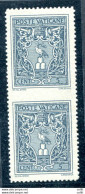 Medaglioncini Cent. 5 Varietà Coppia Non Dentellata In Mezzo - Unused Stamps