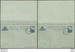 1947 San Marino Cartoline Postali Tre Penne L. 4+4 US Filagrano C24 - Other & Unclassified