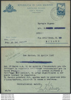1947 San Marino Cartoline Postali Tre Penne Lire 4 US Filagrano C23 - Andere & Zonder Classificatie