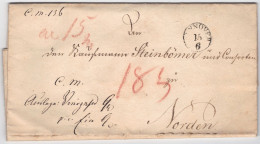 Hannover Dienstbrief 1829 Mit Stempeltaxe 2 Groschen Orig. Gelaufen Nach Norden, Mit Kompletten Inhalt, Feinst - Hanovre