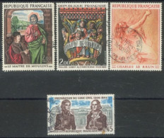 FRANCE - 1972/73, POLYCHROME PAINTINGS & HISTORY OF FRANCE STAMPS SET OF 4,  USED - Gebraucht