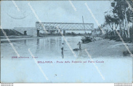 Az553 Cartolina Bellaria Ponte Della Ferrovia Sul Porto Canale Rimini - Rimini