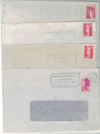 4 LETTRES FAG POITIERS PRINTEMPS MUSICAL 1981/1989/1991/1992 ( Lot 409 ) - Mechanical Postmarks (Advertisement)