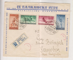 YUGOSLAVIA,1938  Sport Athletic BEOGRAD Registered FDC Cover - Lettres & Documents