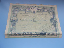 (déco) SULLY (action 100 Francs 1908)  TOURS-INDRE ET LOIRE - Sonstige & Ohne Zuordnung