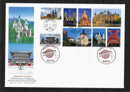 2010 Joint Japan And Germany, FDC JAPAN WITH SOUVENIR SHEET 10 STAMPS: Friendship Year - Emissions Communes