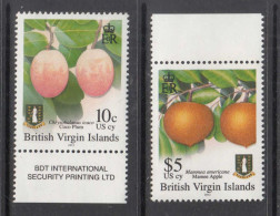 2012 British Virgin Islands Fruit Definitive **reprints**  Complete Set O F2  MNH - Iles Vièrges Britanniques