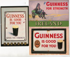 Lot 3 Cartes - Bières Guiness Bière - Irlande - Reclame