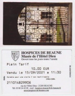 Ticket Entrée Musée De L'Hôtel Dieu De BEAUNE " Grille " (2250)_Di560 - Tickets D'entrée