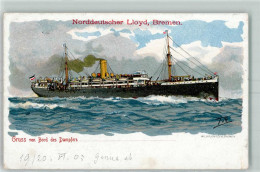 52236711 - Gruss Von Bord Des Dampfers   Sign. Themistokles Von Eckenbrecher  AK - Piroscafi