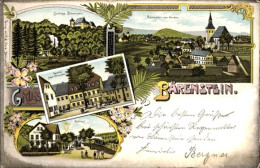Lithographie Bärenstein Im Erzgebirge, Schloss, Bahnhof - Other & Unclassified