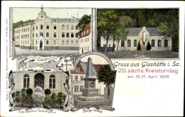 CPA Glashütte In Sachsen, Neue Bürgerschule, Bange-Denkmal, Gedenkstein - Other & Unclassified