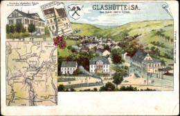 Landkarten CPA Glashütte In Sachsen, Deutsche Uhrmacherschule, Denkmal, Panorama - Other & Unclassified