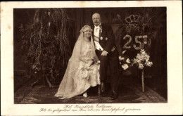 CPA Reine Wilhelmina Und Prince Hendrik, Heinrich Zu Mecklenburg, 25. Hochzeitstag - Familles Royales