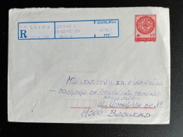 JUGOSLAVIJA YUGOSLAVIA 1993 REGISTERED LETTER LESKOVAC TO BELGRADE BEOGRAD 13-02-1993 - Lettres & Documents