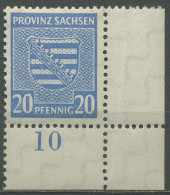 SBZ Provinz Sachsen 1945 Provinzwappen 81 X Ecke 4 Postfrisch - Autres & Non Classés