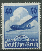 Deutsches Reich 1936 10 Jahre Lufthansa 603 Mit Falz - Ongebruikt