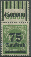 Deutsches Reich 1923 Freim. Walze Oberrand 287 A W OR 1'11'1/1'5'1 Postfrisch - Unused Stamps