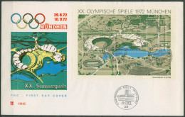 Bund 1972 Olympische Spiele München Ersttagsbrief Block 7 FDC (SG3728) - Autres & Non Classés