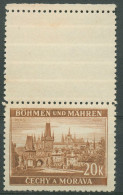 Böhmen & Mähren 1939 Freimarke Karlsbrücke Mit Leerfeld Oben 37 LS-1 Postfrisch - Unused Stamps
