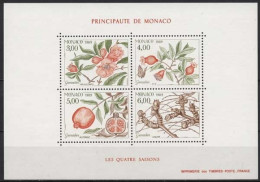 Monaco 1989 Vier Jahreszeiten Granatapfelbaum Block 42 Postfrisch (C91351) - Blocks & Kleinbögen