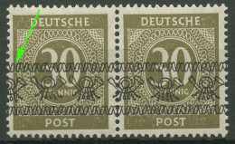 Bizone 1948 Ziffern Bandaufdruck Paar Mit Aufdruckfehler 63 Ib AF PII Postfrisch - Nuevos