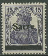 Saargebiet 1920 Germania 7 C I Dunkelblauviolett Postfrisch Geprüft - Ungebraucht