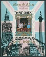 Korea (Nord) 1981 Hochzeit Prinz Charles Lady Diana Block 105 Postfrisch(C30508) - Corea Del Norte