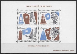 Monaco 1988 Olympia Seoul Sommerspiele Block 40 Postfrisch (C91355) - Blocks & Sheetlets