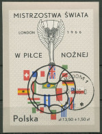 Polen 1966 Fußball-WM London Block 38 Gestempelt (C93257) - Blocs & Hojas