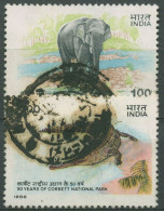 Indien 1986 Corbett-Nationalpark, Elefant, Ganges-Gavial 1073/74 Gestempelt - Gebruikt