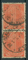 Deutsches Reich Dienstmarken 1920 Für Preußen D 22 Senkrechtes Paar Gestempelt - Dienstzegels