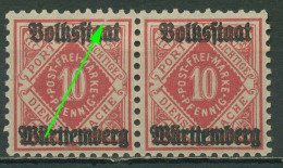 Württemberg Dienstmarken 1919 Mit Plattenfehler 138 II Postfrisch - Nuevos