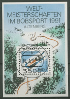 Bund 1991 Bobsport WM Altenberg Block 23 Mit TOP-Stempel (C98669) - Sonstige & Ohne Zuordnung