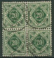 Württemberg Dienstmarken 1921 Ziffer In Raute 152 4er-Block Gestempelt - Usados