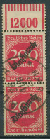 Deutsches Reich Dienst 1923 Walzen-Oberrand D 78 W OR 1'11'1 Paar Gestempelt - Dienstzegels