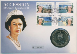 Turks- Und Caicos-Inseln 1992 Königin Elisabeth II. Numisbrief 5 Crowns (N374) - Turks & Caicos (Îles)