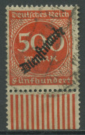 Deutsches Reich Dienstmarke 1923 Walzen-Unterrand D 81 W UR Gestempelt - Dienstzegels