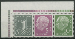 Bund 1960 Heuss/Ziffer (WZ Lg.) Zusammendruck Ecke ER W 18 YII.1 Postfrisch - Se-Tenant