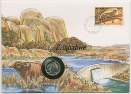 Simbabwe 1992 Landschaft Wasserbüffel Numisbrief 10 Cent (N339) - Simbabwe