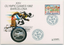 Cook-Inseln 1992 Olympische Sommerspiele Barcelona Numisbrief 10 Dollar (N434) - Cook