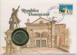 Dominikanische Republik 1988 Kathedrale Numisbrief 1/2 Peso (N460) - Dominikanische Rep.