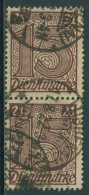 Deutsches Reich Dienstmarken 1920 Für Preußen D 18 Senkr. Paar Gestempelt - Officials